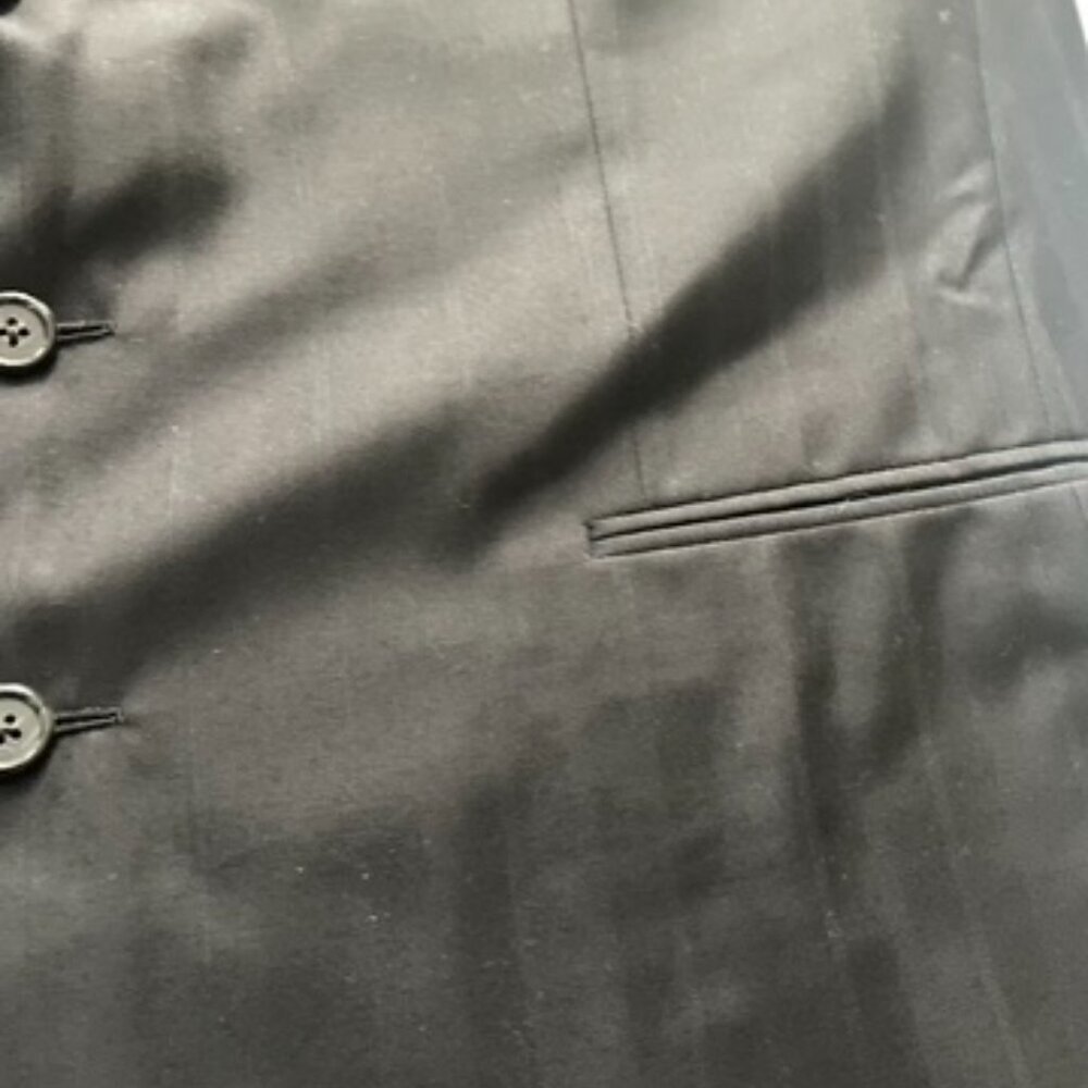 Size XXL David G. Cotugno Mens 2 Button Silk Wool Blazer Jacket Black Stripes - Picture 10 of 12